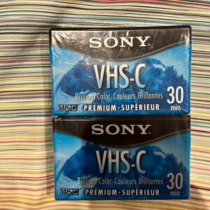 New Sony VHS-C Camcorder Videocassettes 2 Pk SP 30 Mins EP 90 Mins Premium Grade